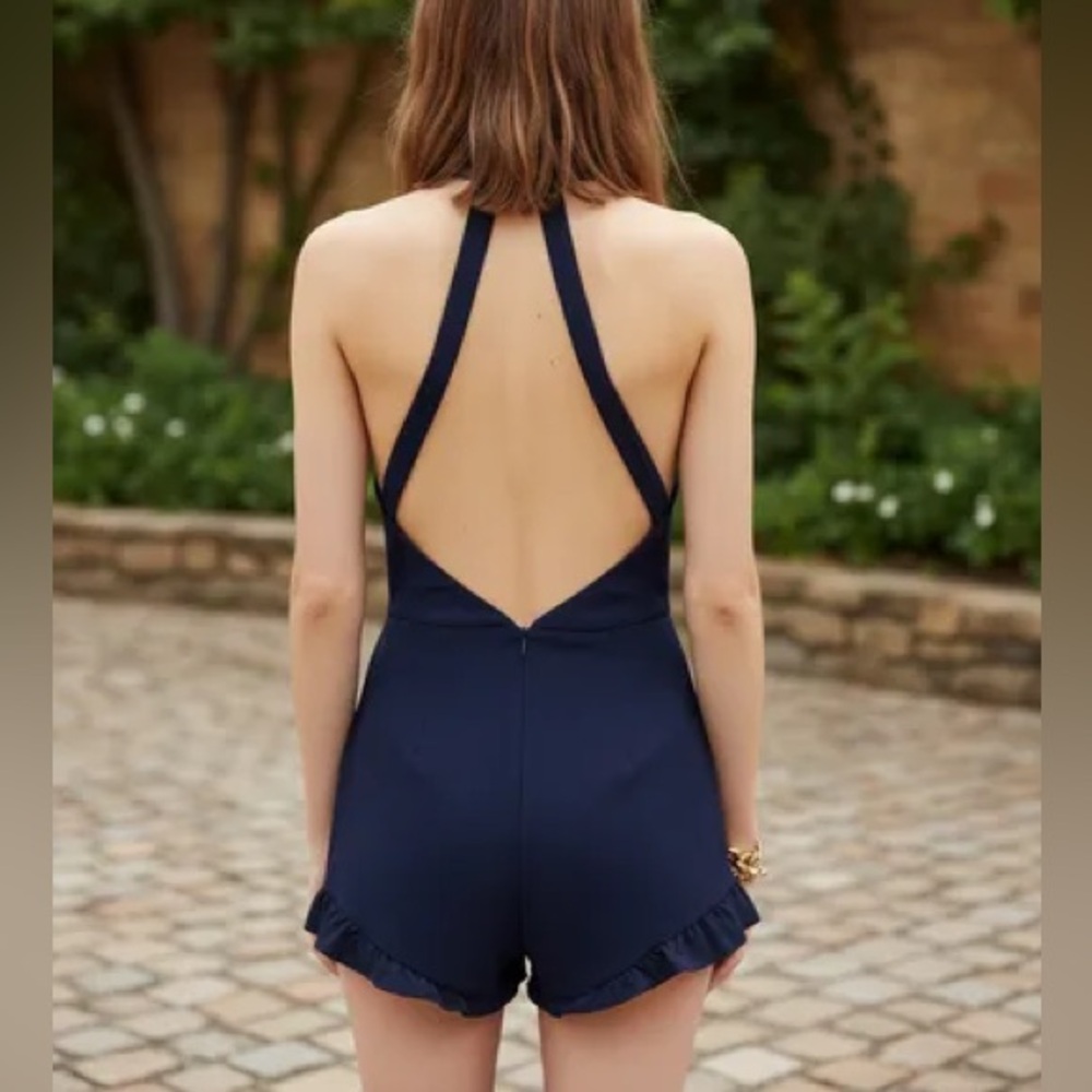 Nasty Gal Navy Halter Jumpsuit M NWT - Picture 5 of 5